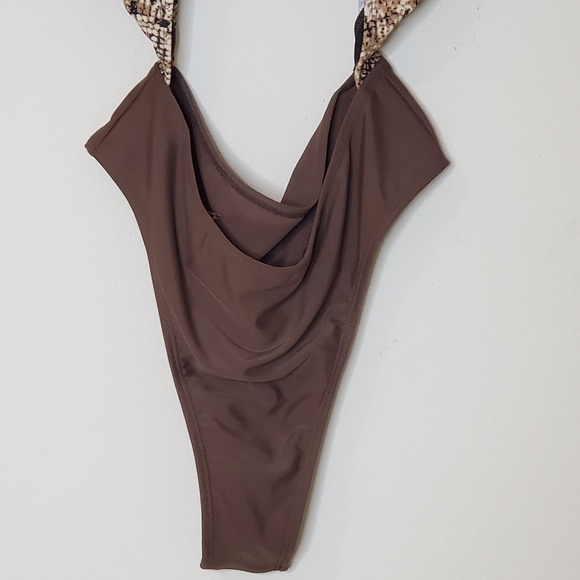 SEXY BROWN SNAKE PRINT SWIMWEAR - Picture 4 of 8